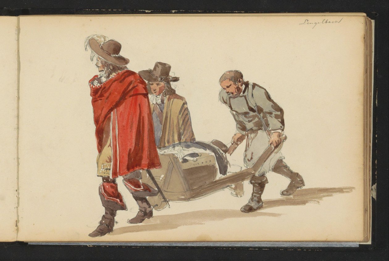 17世紀の衣装を身にまとった人物群像 作： Cornelis Springer