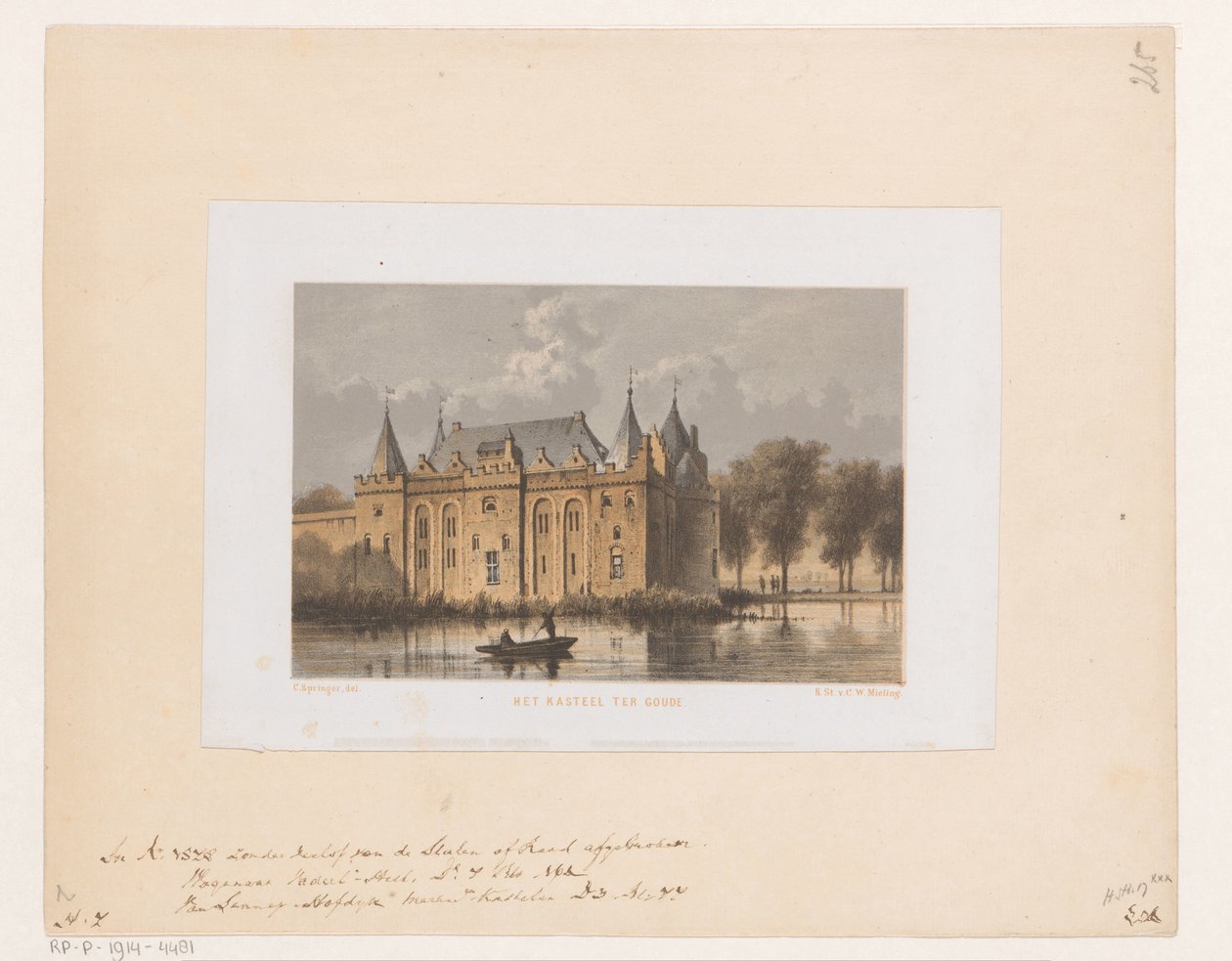 ゴーダ城 Castle ter Goude (オブジェクトのタイトル) 作： Cornelis Springer