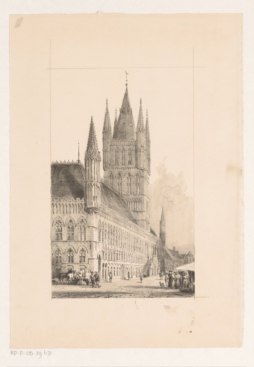 イープルの織物会館 13 世紀の市庁舎 作： Cornelis Springer