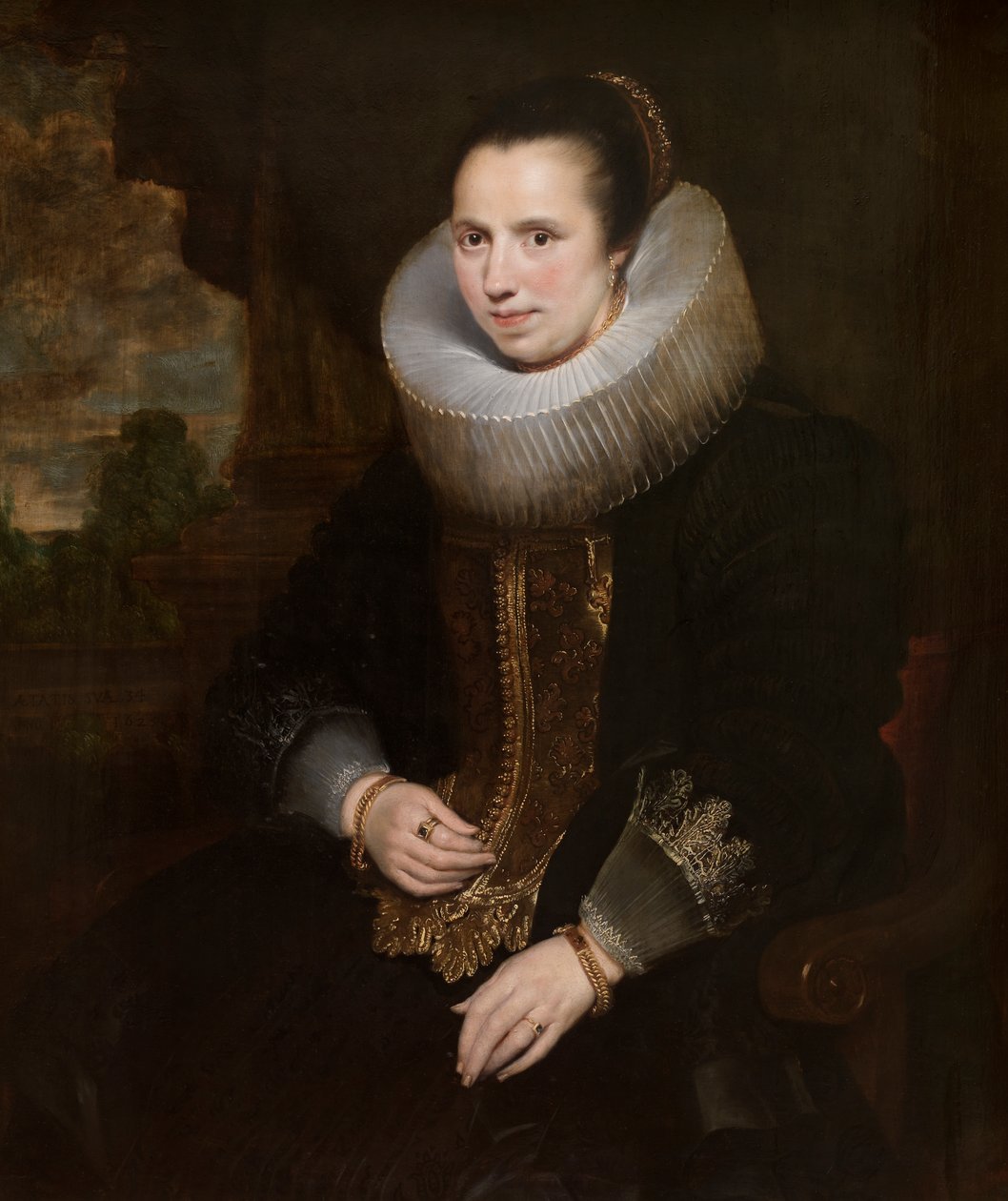 Elisabeth Hoegaerts (óleo sobre tela) (par para 471109) 作： Cornelis de (attr. to) Vos
