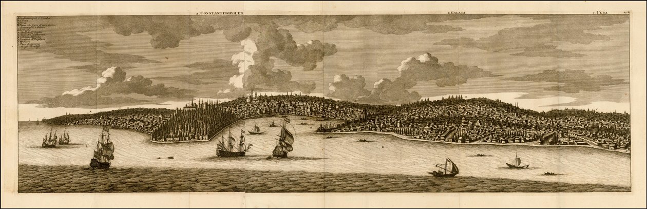 1698年、コルネリス・デ・ブルインによるコンスタンティノープルの眺め 作： Cornelis de Bruijn