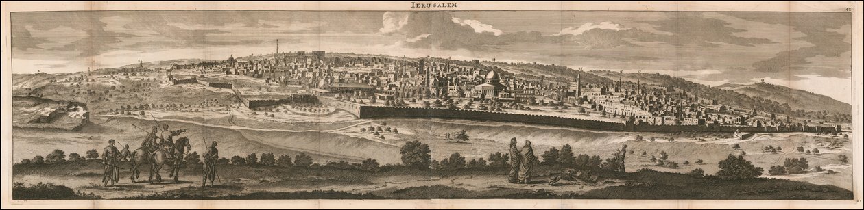 1698年、コルネリス・デ・ブルインによるエルサレムの眺め 作： Cornelis de Bruijn