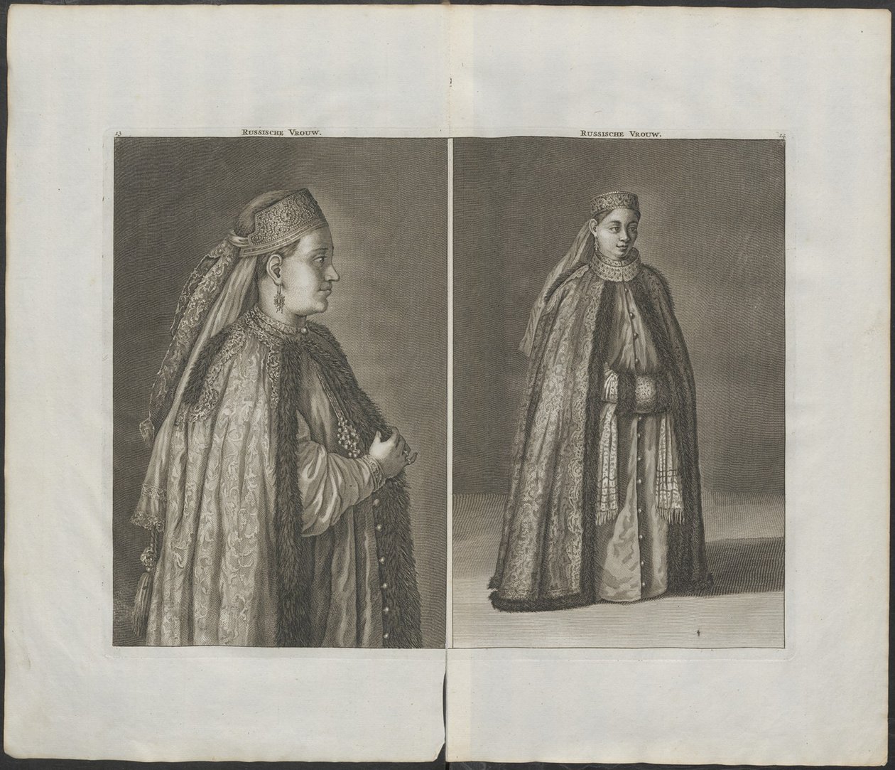 ロシア人女性 From: Travels over Muscovy, 1711 作： Cornelis de Bruijn