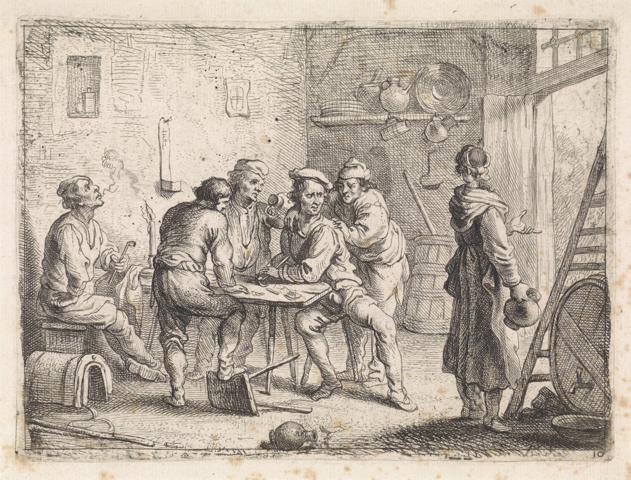 宿屋を出る女性 作： Cornelis de Wael