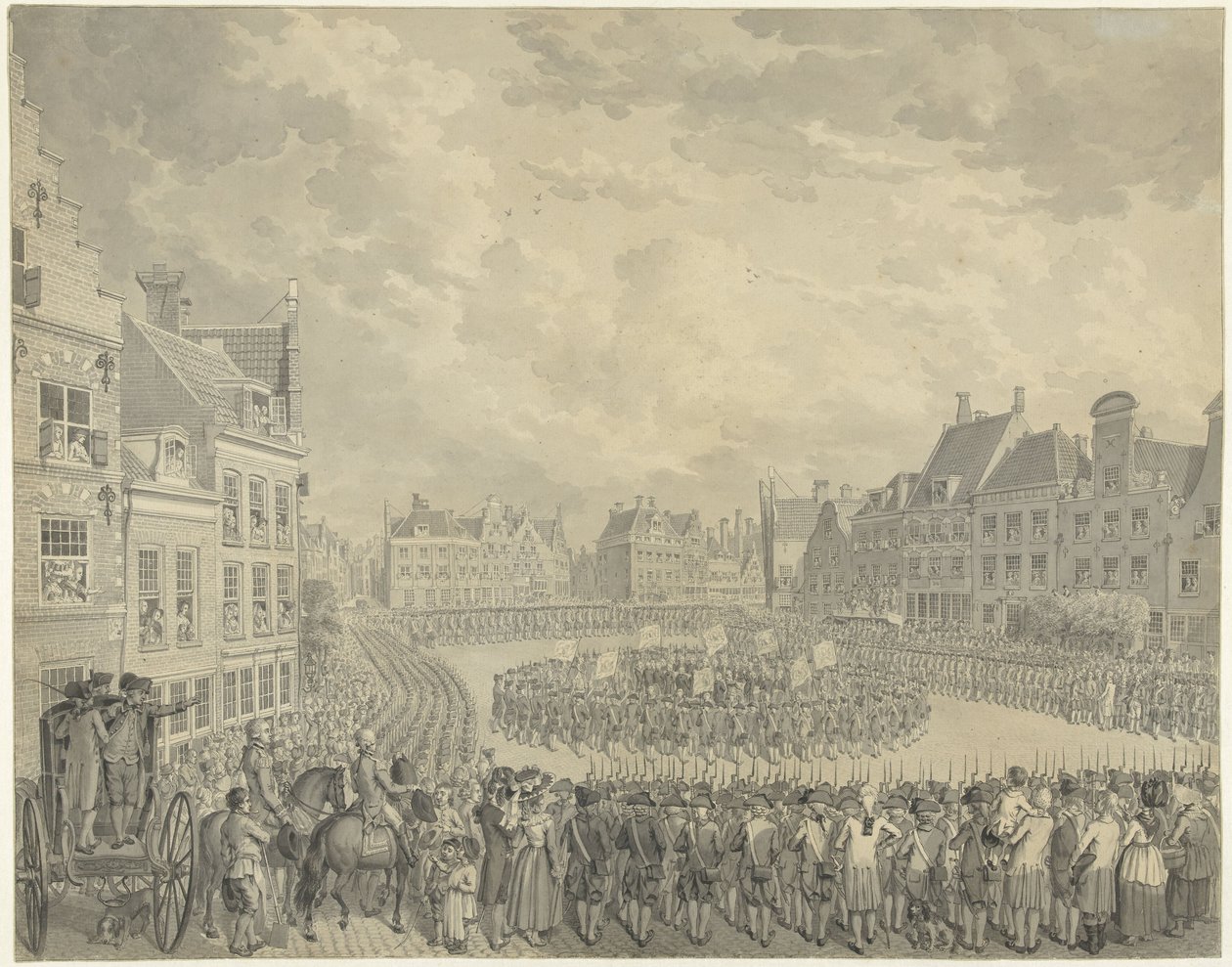 1786年、ユトレヒトのノイデの市警による委員会の宣誓 作： Cornelis van Cuylenburgh（II）（アーティストによる署名）