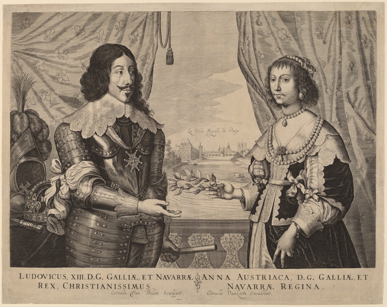 フランス国王ルイ13世とオーストリアのアン 作： Cornelis van Dalen I