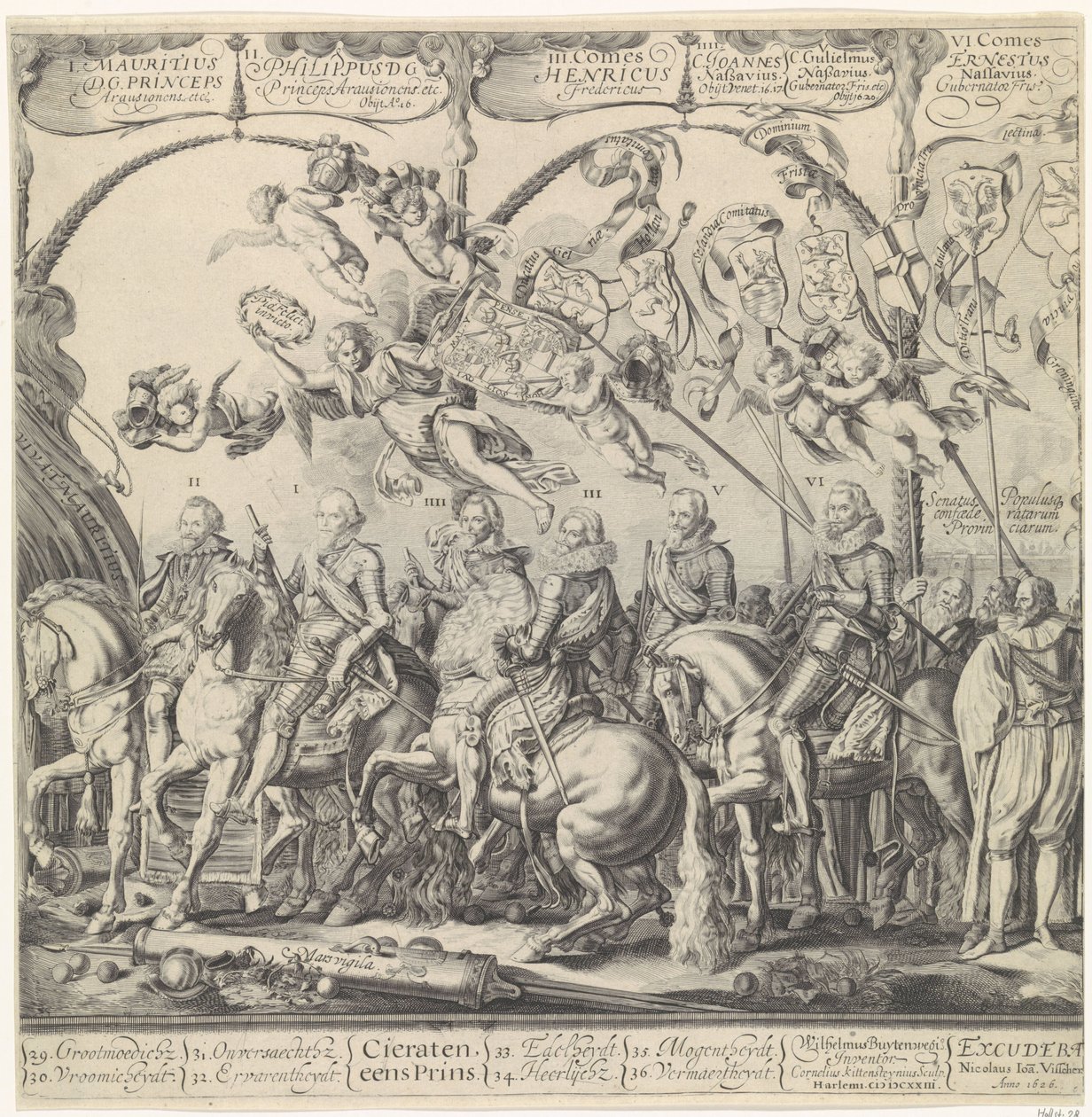 オレンジのウィリアムの凱旋行列、右図 作： Cornelis van Kittenstein