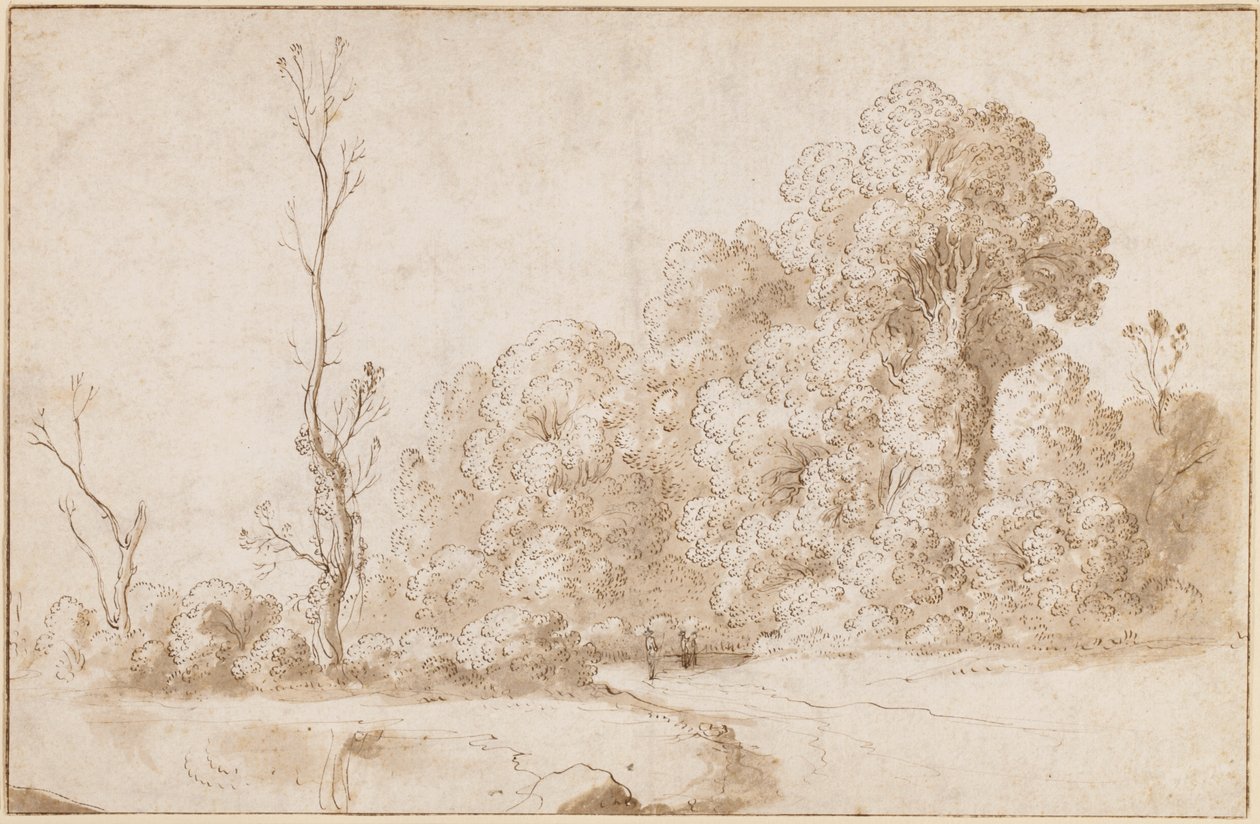 樹木が茂った風景 作： Cornelis van PoelenburghまたはPoelenburch