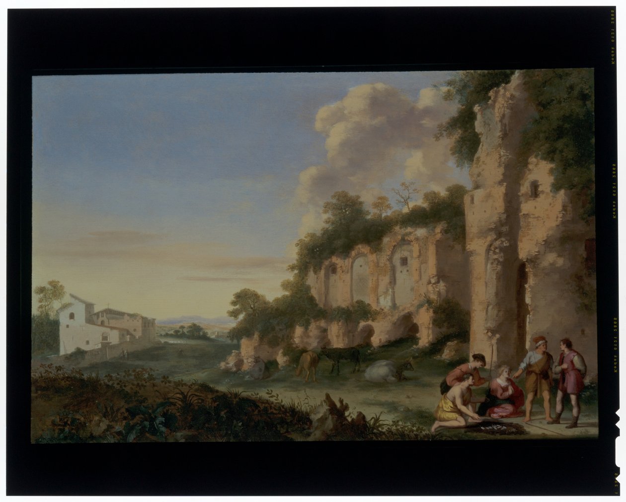 風景の中のカードシャープス 作： Cornelis van PoelenburghまたはPoelenburch