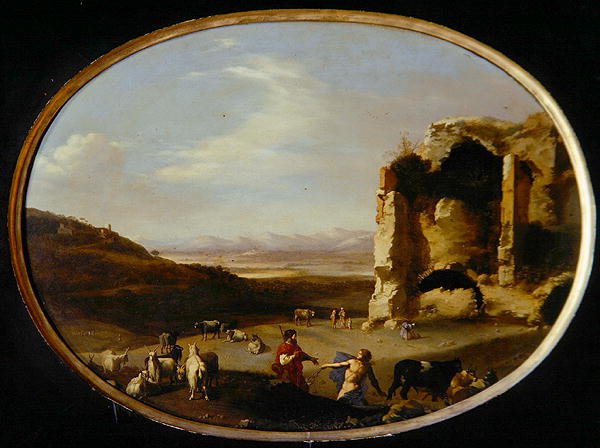 マーキュリーとバトー 1621年頃 （油彩・キャンバス） 作： Cornelis van PoelenburghまたはPoelenburch
