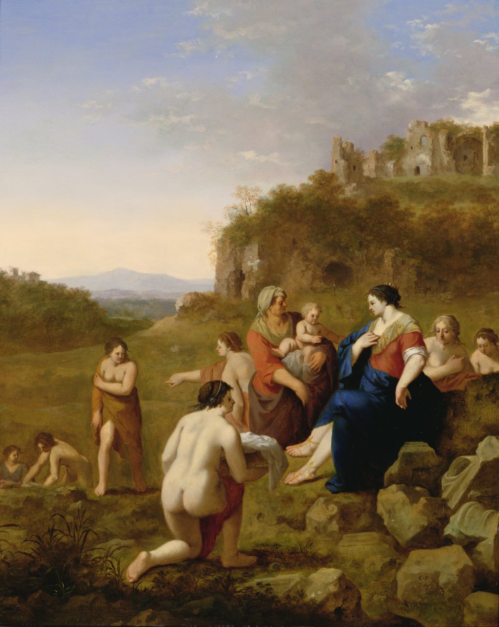モーセの発見 作： Cornelis van PoelenburghまたはPoelenburch