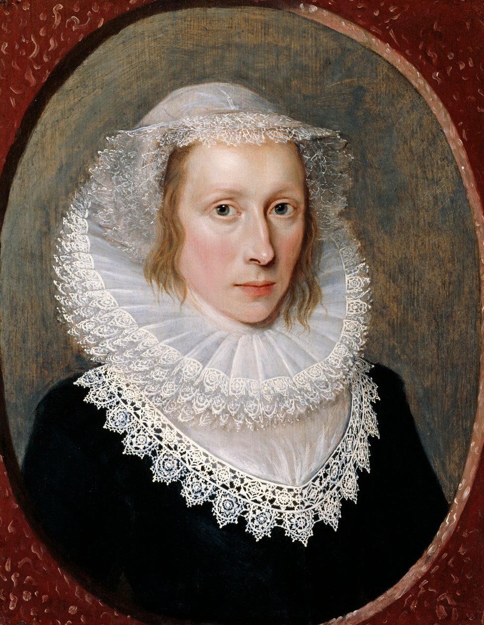 女性の肖像、c.1620 作： コーネリアス・ヤンセン・ヴァン・セウレン