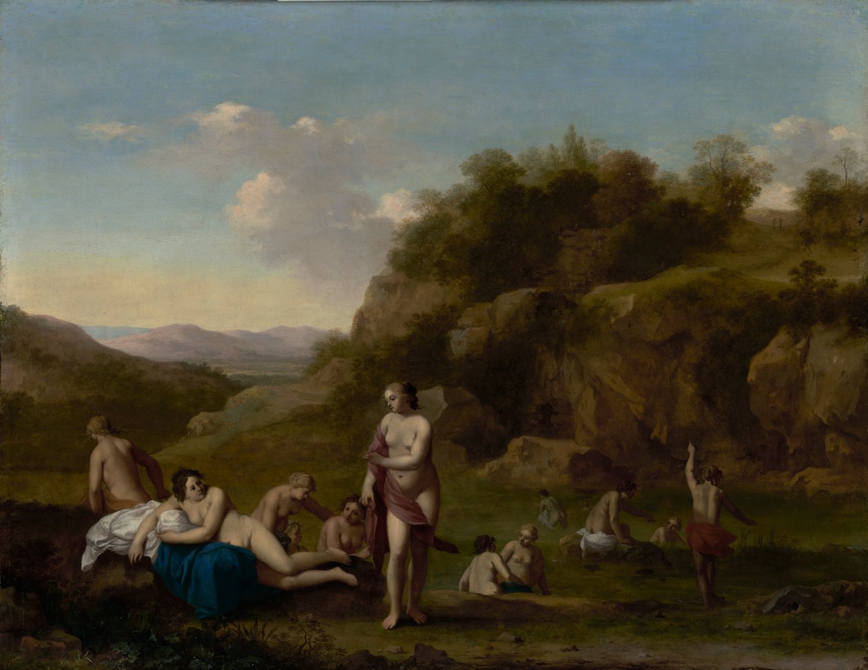入浴ヌードのある風景 作： Cornelis van PoelenburghまたはPoelenburch