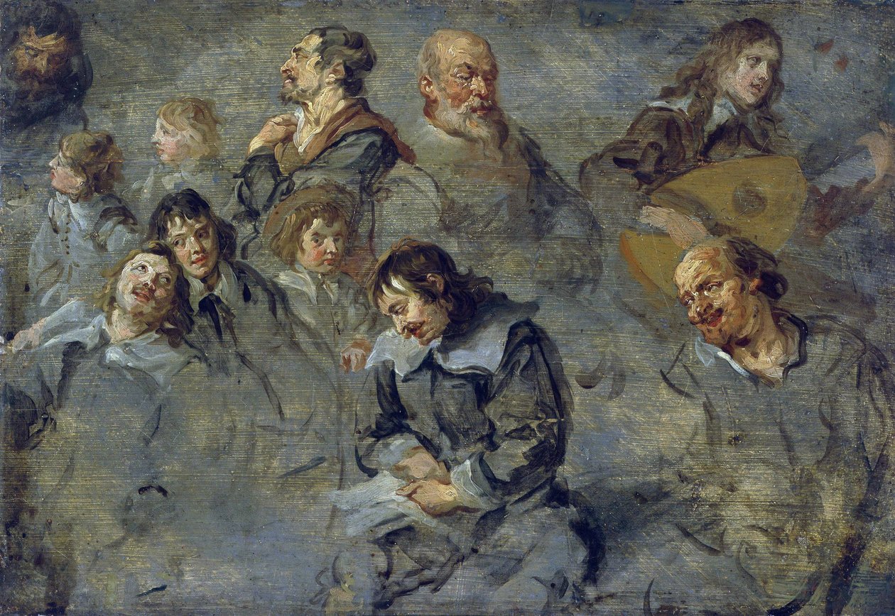 シュット、コルネリス（1597-1655）による男性頭部の研究 作： コーネリアス1世