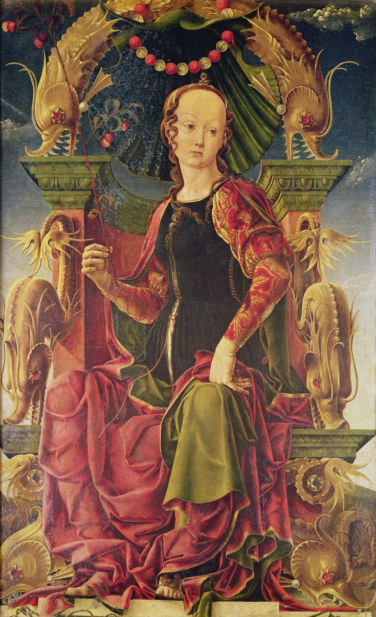 ミューズ、c.1455-60（卵テンペラ入りオイル） 作： コジモトゥーラ