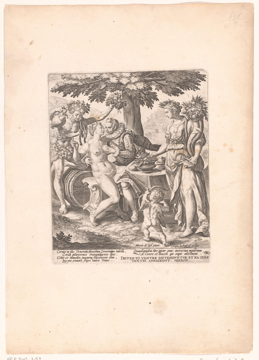 男 in gezelschap van Venus, Ceres en Bacchus ケレスとバッカスがいなければ金星は寒い 作： Crispijn van de Passe（I）