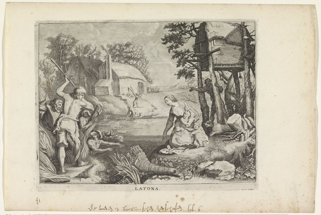 レト (ラトーナ) はリュキア人をカエルに変えます Ovid