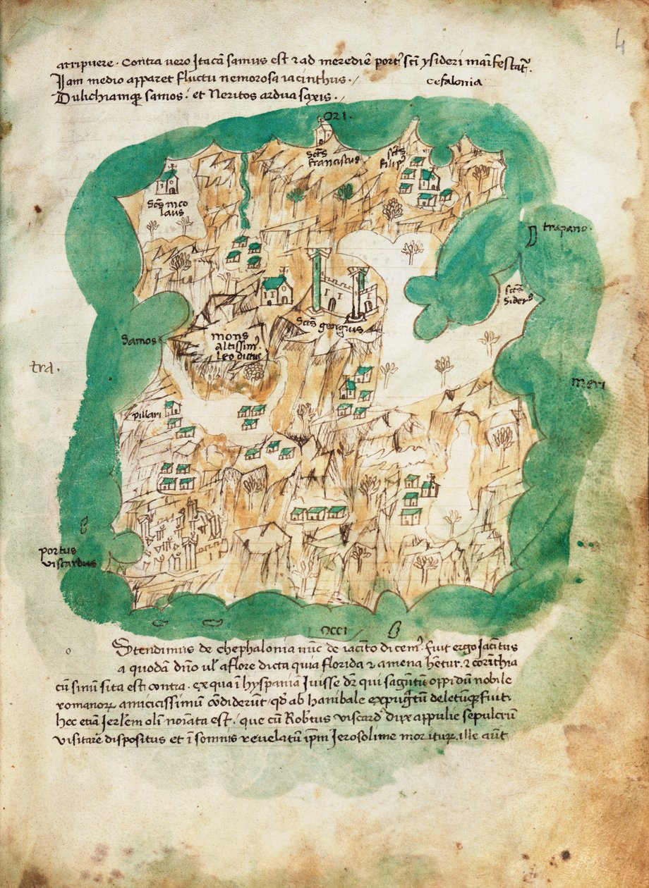 セファロニア図、1420年頃（ヴェラム） 作： クリストフォロ・ブオンデルモンティ