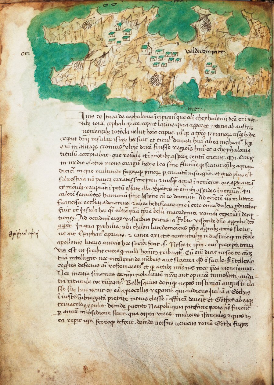 1420年頃のイサキ図（ベラム紙） 作： クリストフォロ・ブオンデルモンティ