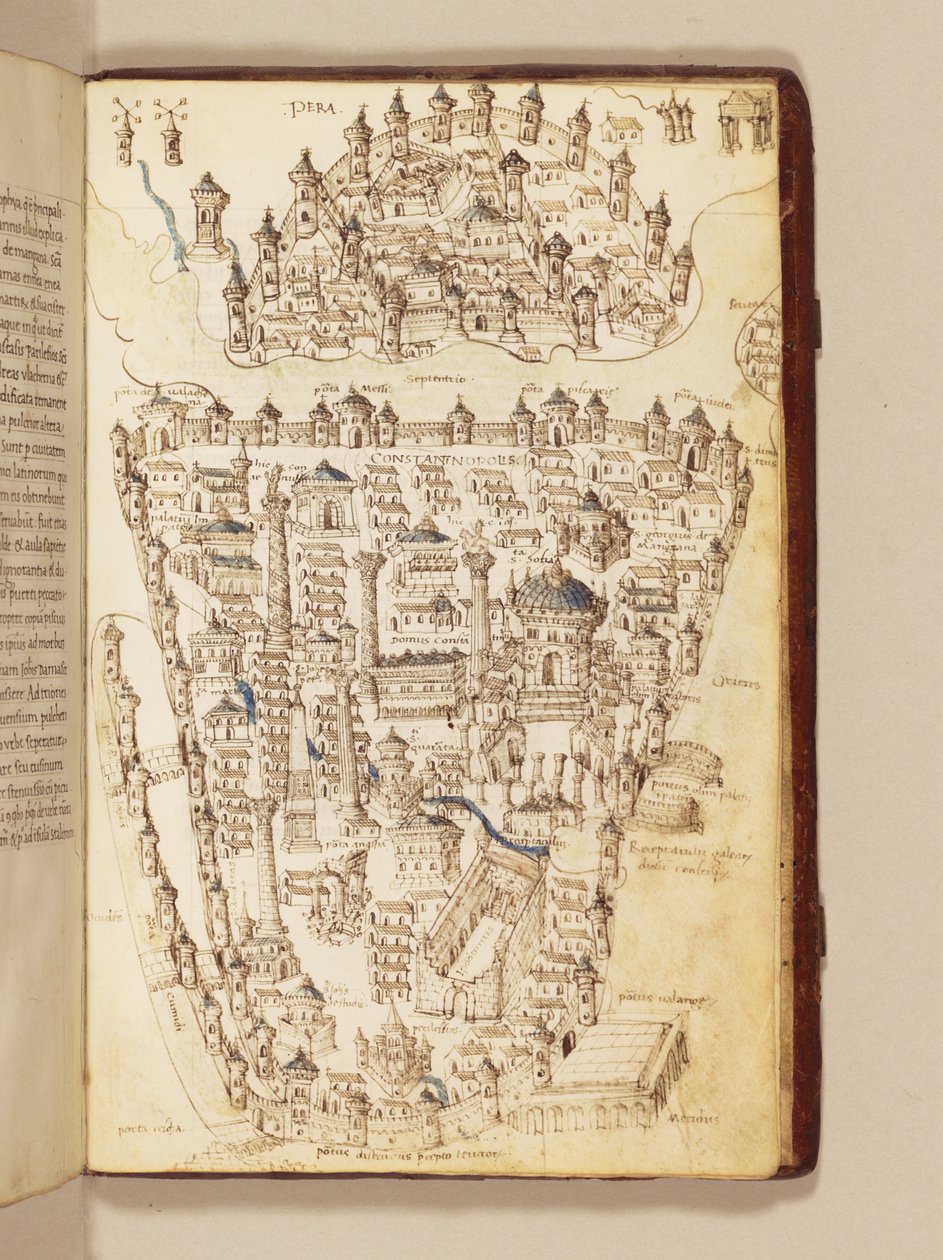 「島の群島の書」からのコンスタンチノープルの地図 作： クリストフォロ・ブオンデルモンティ