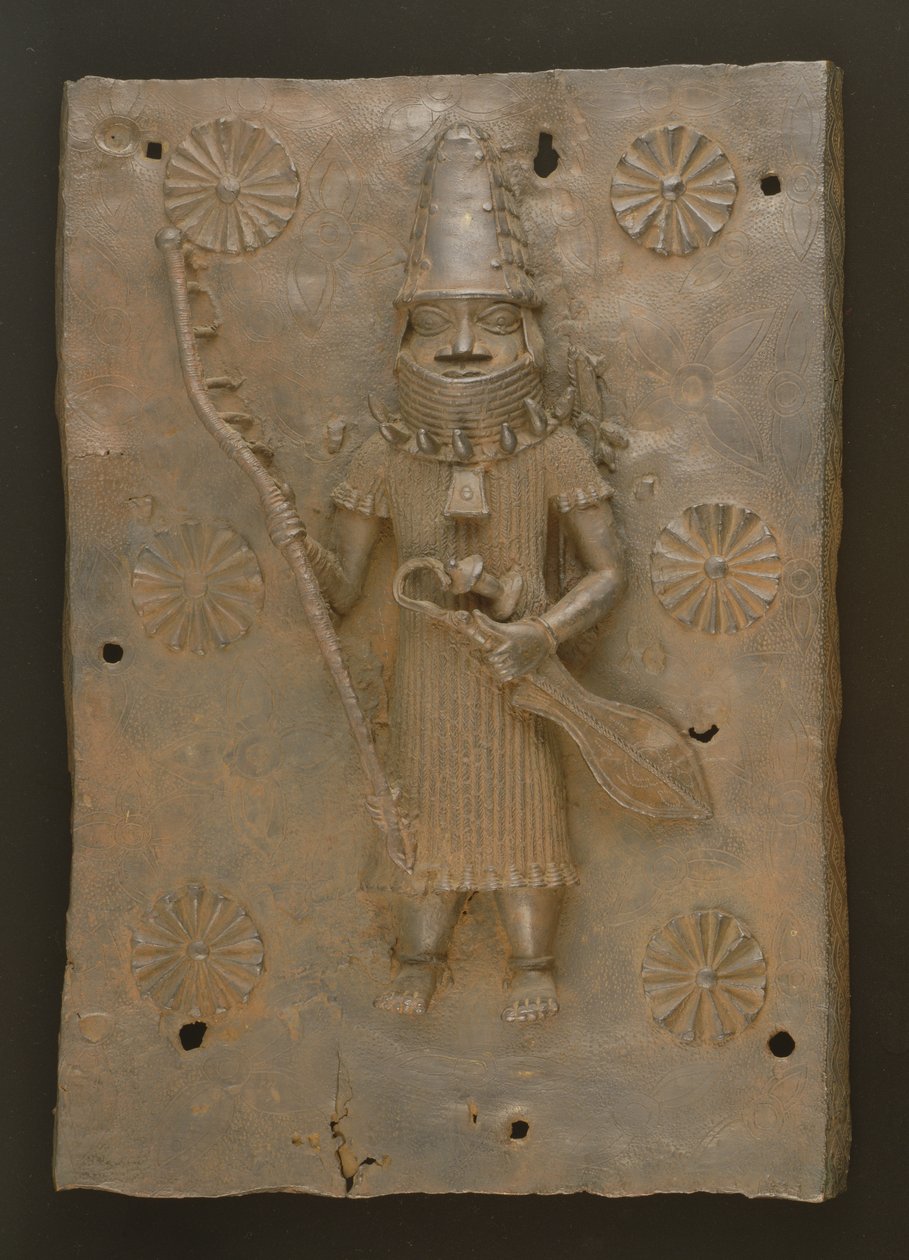 Muistolaatta, joka kuvaa soturia, Benin, Nigeria (pronssi) 作： 文化江戸
