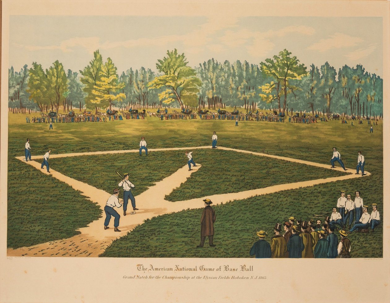 アメリカン・ナショナル・ゲーム・オブ・ベースボール、1866年頃。 作： クーリエとアイブス。