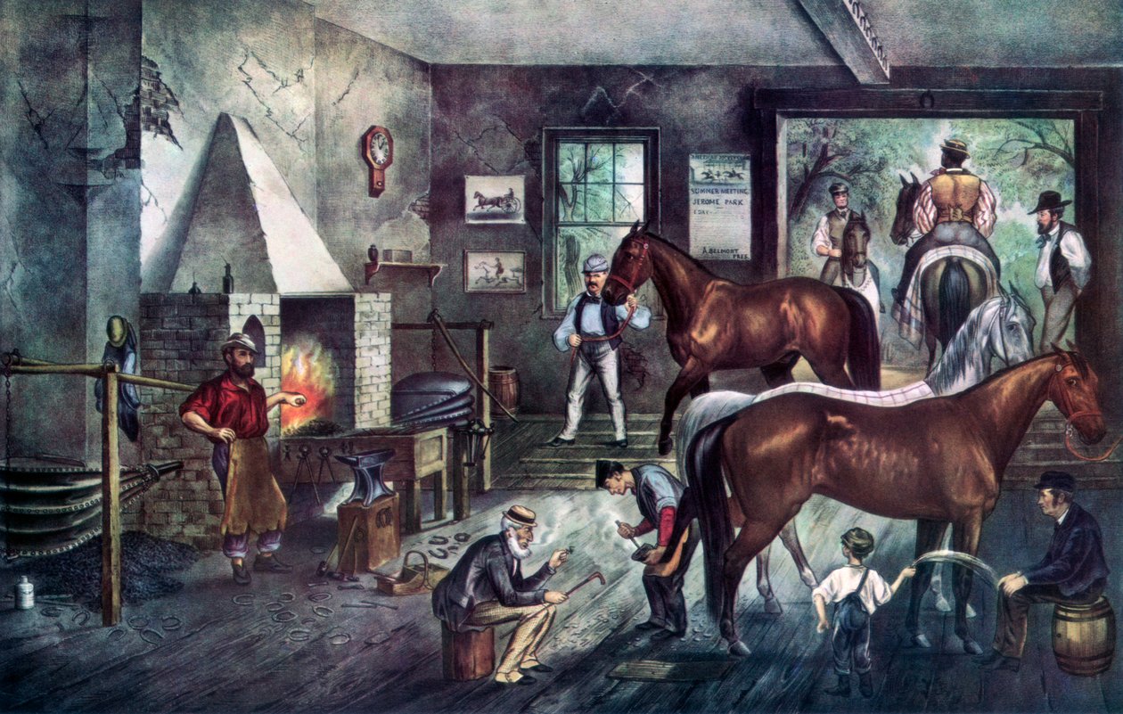 フォージでのひび割れ、1869年。 作： キュリアーとアイブス