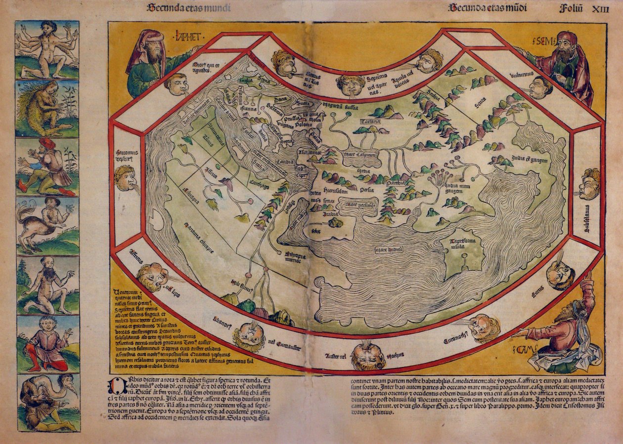 ニュルンベルク・クロニクル』からの世界地図 作： 