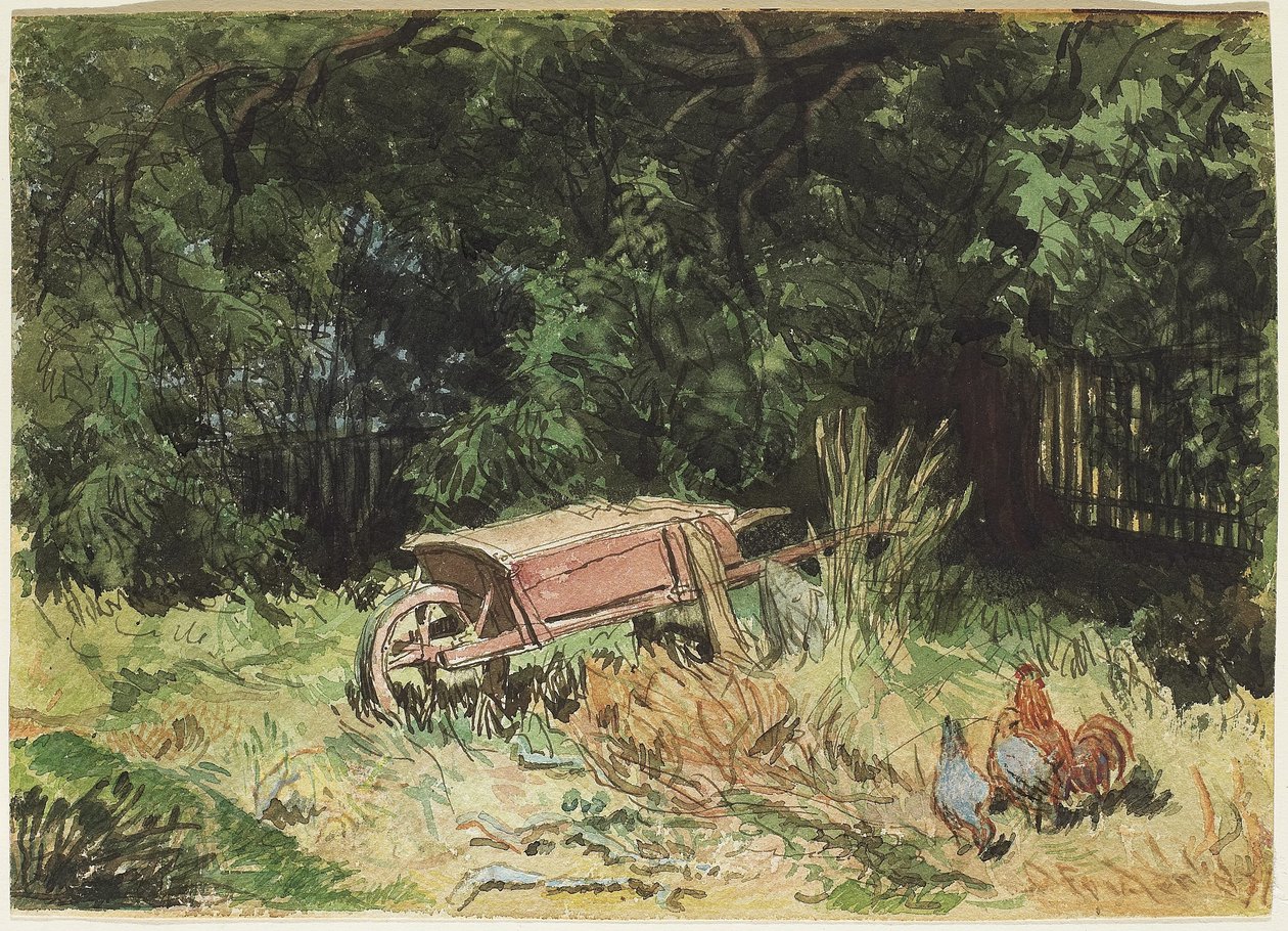 手押し車、1871年（紙にトイレ） 作： ダニエル・ファウラー