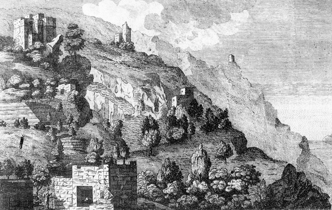 カーステンニーバー作「アラビアを旅する」1792年頃のイエメンのコーヒー山脈の展望 作： ダニエル・リザース