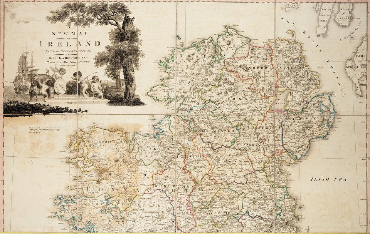 アイルランドの新しい民俗・教会地図 作： ダニエル・オーガスタス・ビューフォート