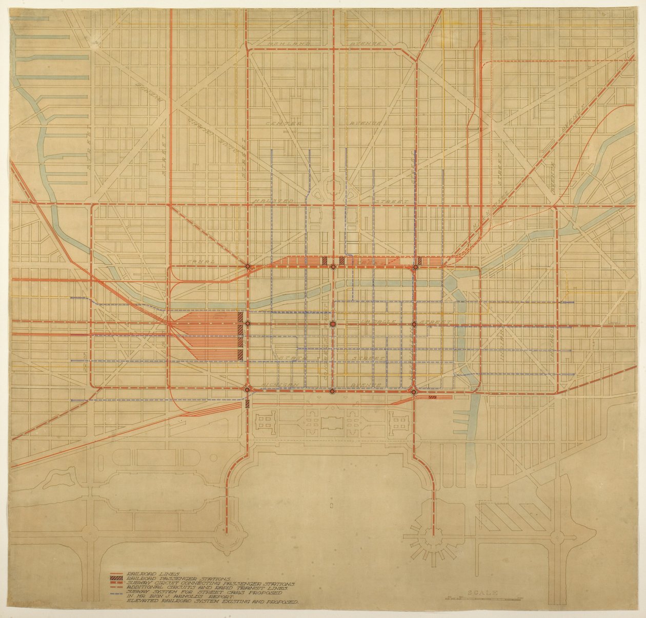 プレート 80 シカゴの計画、1909 年: シカゴ。 市の中心部の図、提案された... 作： ダニエル・バーナム