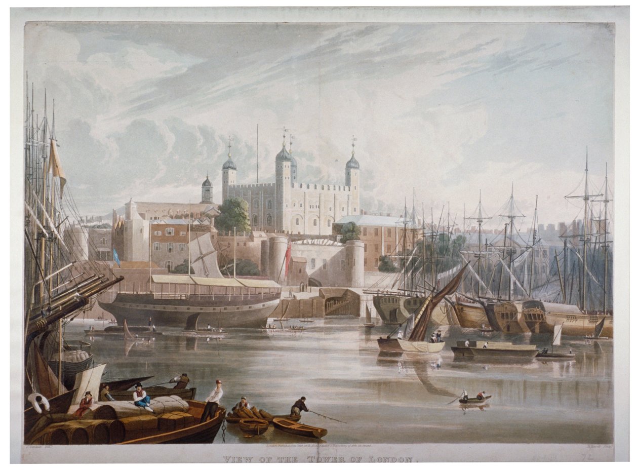 ロンドン塔、1819 年。 作： ダニエル・ハヴェル