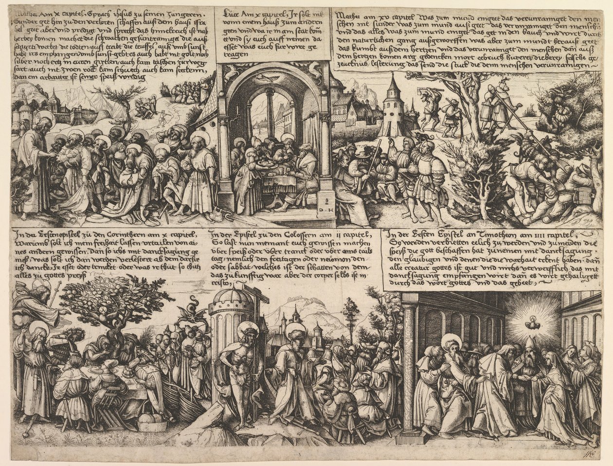 福音書からと、Acta Apostolorumから、ca。 1530年。 作： ダニエルホッファー