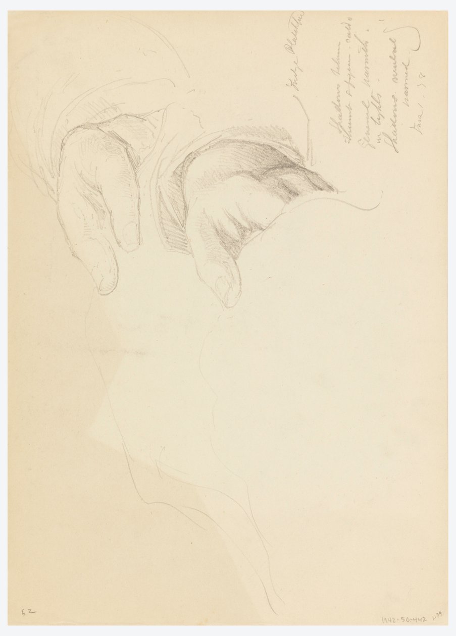 素描、ベラ・ウォーシャムの肖像画のためのスケッチ、1878年 作： ダニエル・ハンティントン