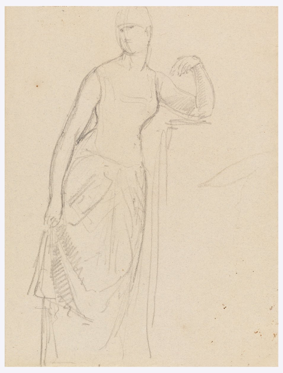 素描、ベラ・ウォーシャム夫人の肖像画のためのスケッチ、1878年 作： ダニエル・ハンティントン