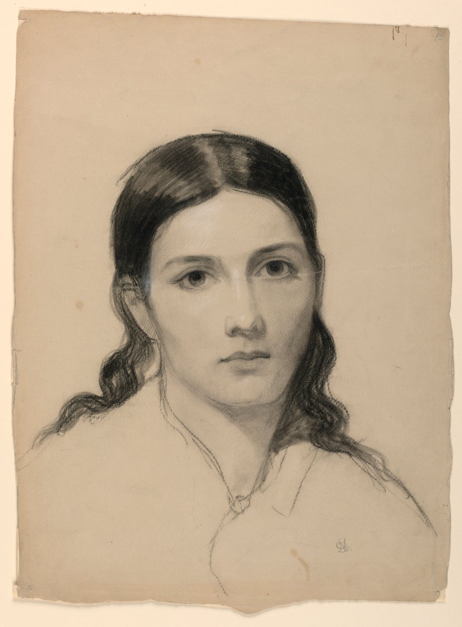 素描『画家の妻ソフィー』1853年 作： ダニエル・ハンティントン