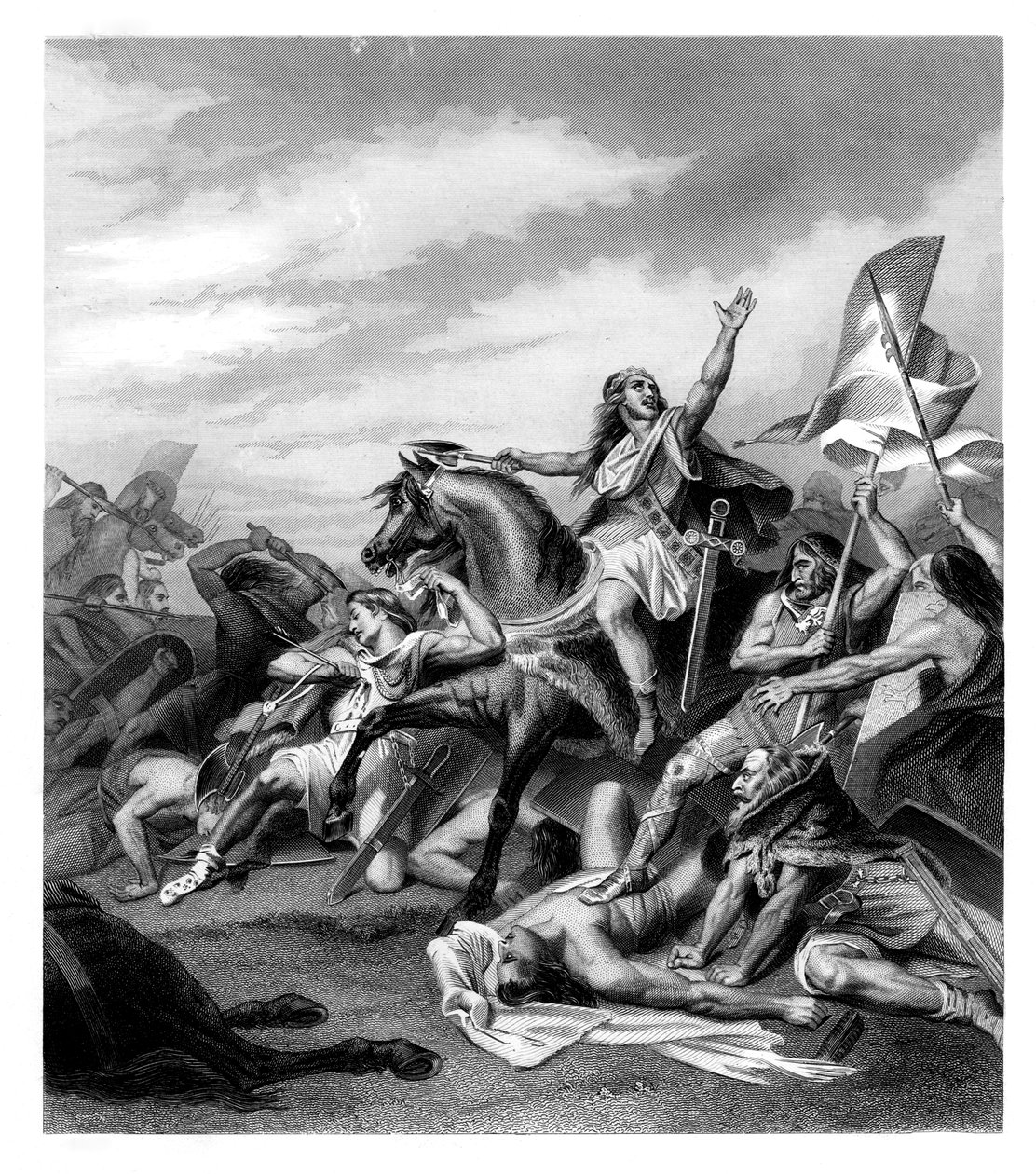 トルビアクムの戦い、西暦496年、1875年 作： ダニエル・ジョン・パウンド