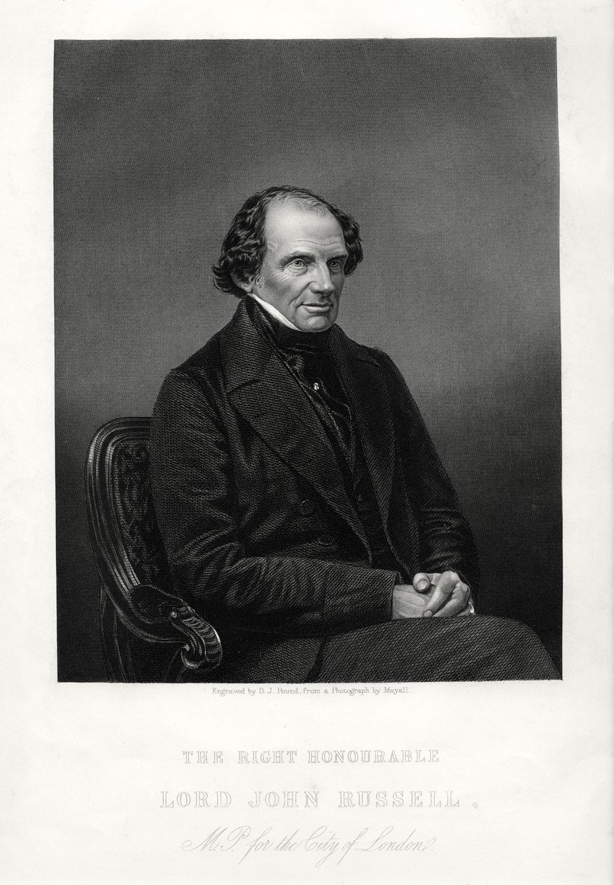 右の名誉あるジョン・ラッセル、初代アール・ラッセル、イギリス自由主義政治家、c1880 作： ダニエル・ジョン・パウンド