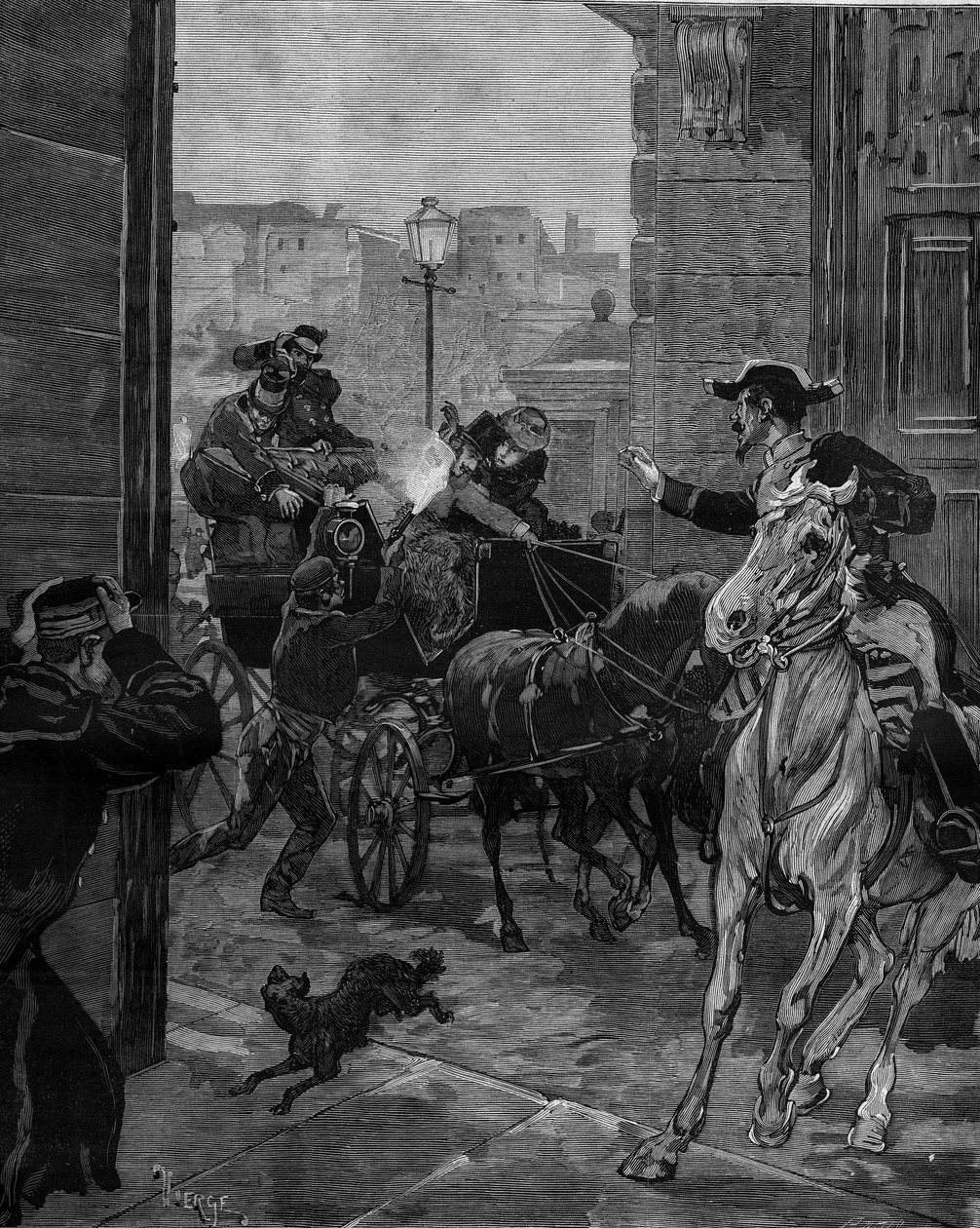 国王アルフォンソ12世暗殺未遂事件（1857～1885年）12月30日 作： ダニエル・ウラビエタ・ヴィエルジュ