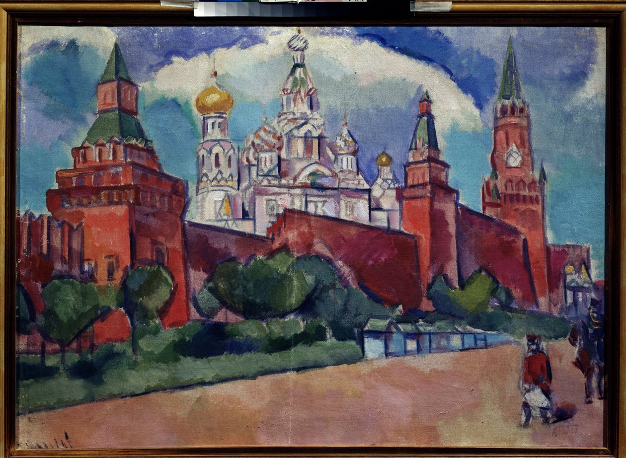 モスクワの聖バジル大聖堂のある赤の広場、1910年頃（キャンバスに油彩） 作： ダニエル・ウラジミール・バラノフ・ロシン