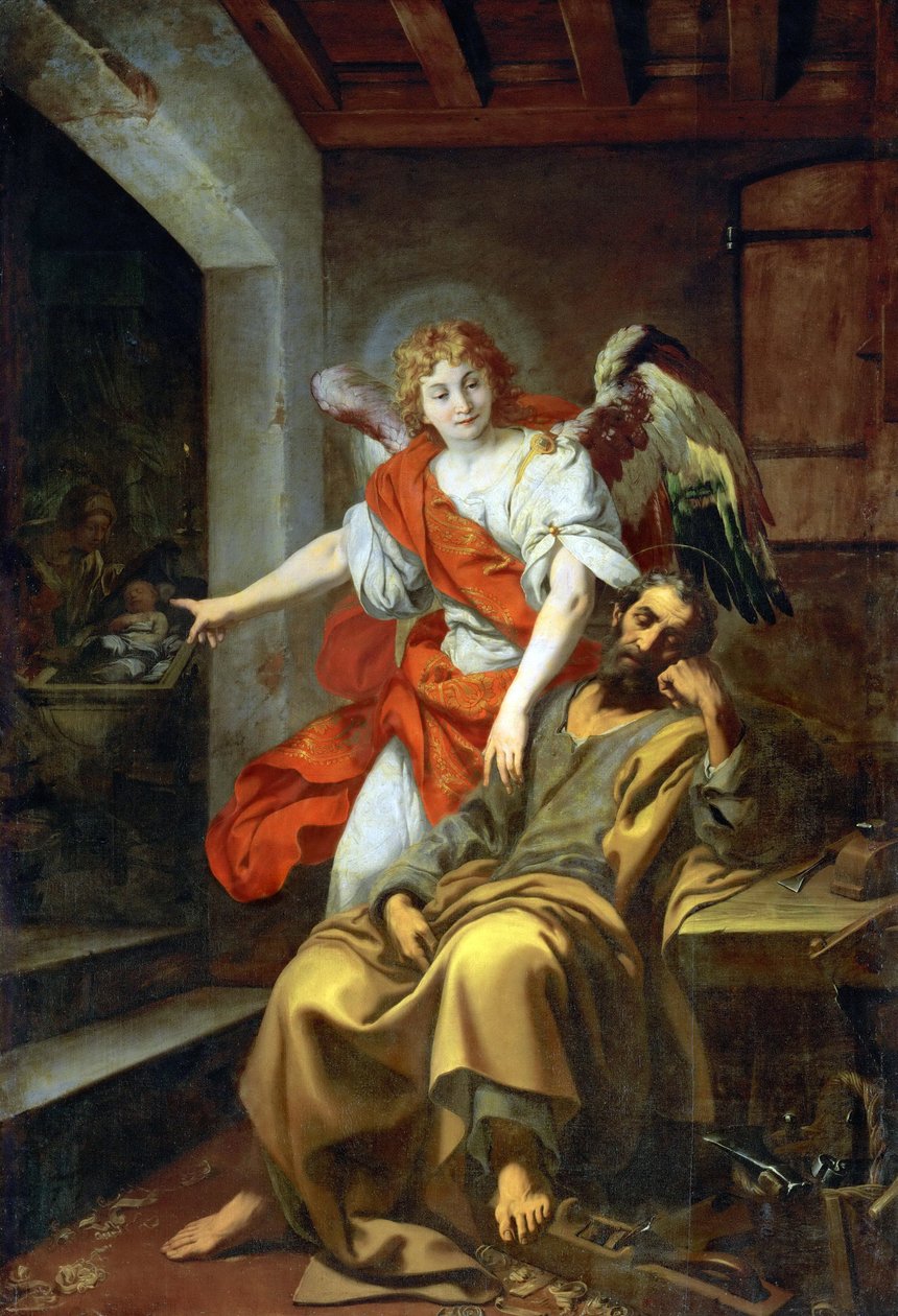 バロック：聖ヨセフの夢 par Crespi, Daniele (1598-1630), c. 1620-1630.油彩・キャンバス、297x203。ヴィエンヌ美術史博物館 作： ダニエル・クレスピ