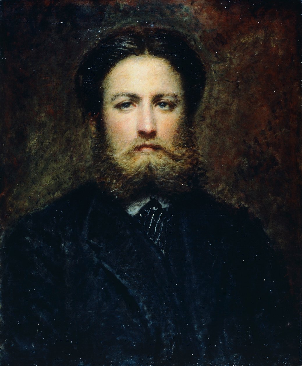 Daniele Ranzoni (1843-1889) 作の若い男性の肖像画、キャンバスに油彩。