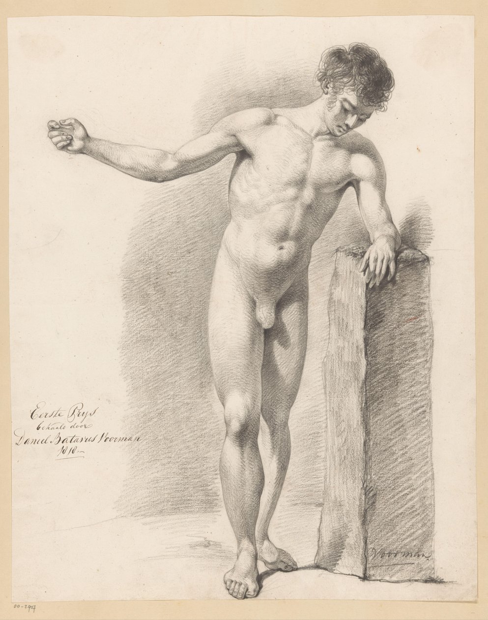 正面から見た男性立裸体（一等1818年） 作： Daniel Batavus Voorman