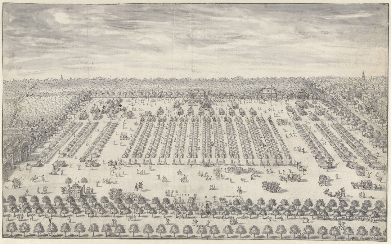 ハーグ近郊の野営地、1742年 作： ダニエル・マロット（II）