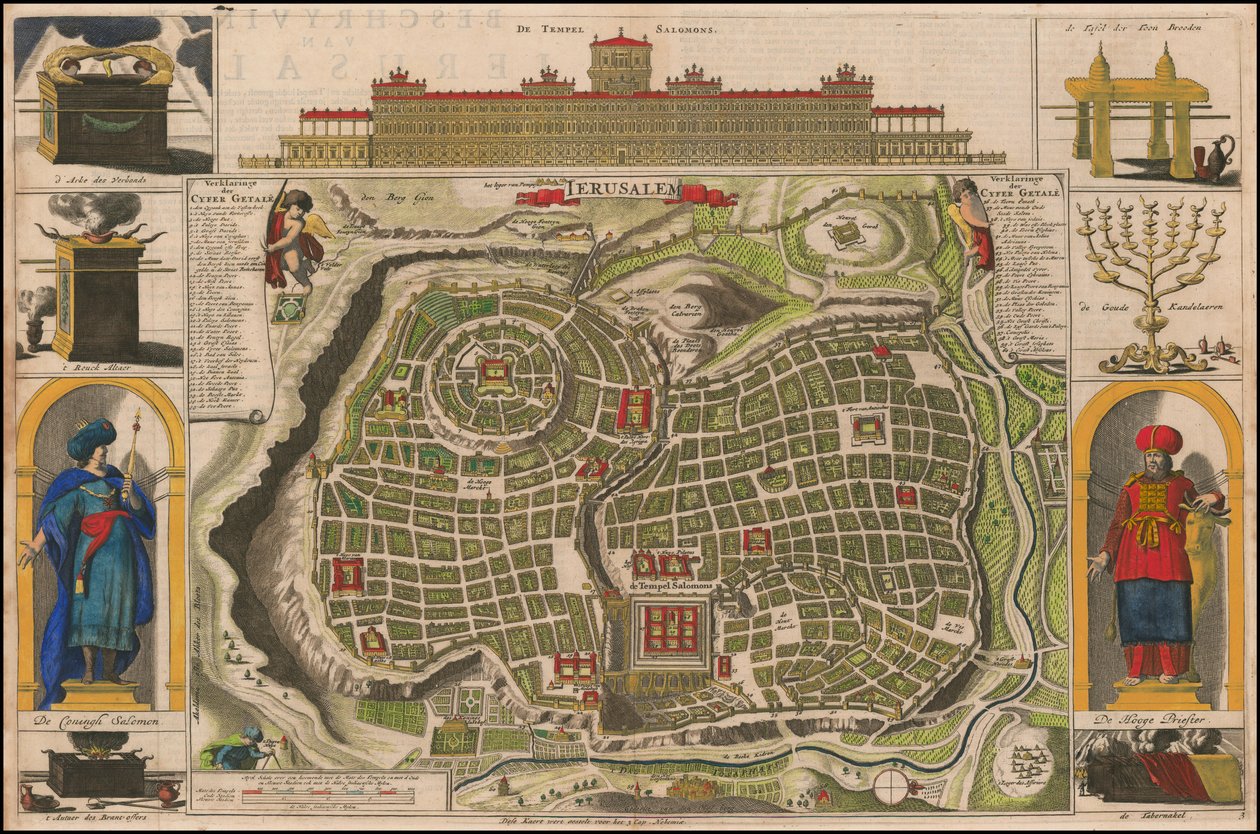 ダニエル・ストゥーペンダールによる1690年代のエルサレム地図 作： ダニエル・ストペンダール