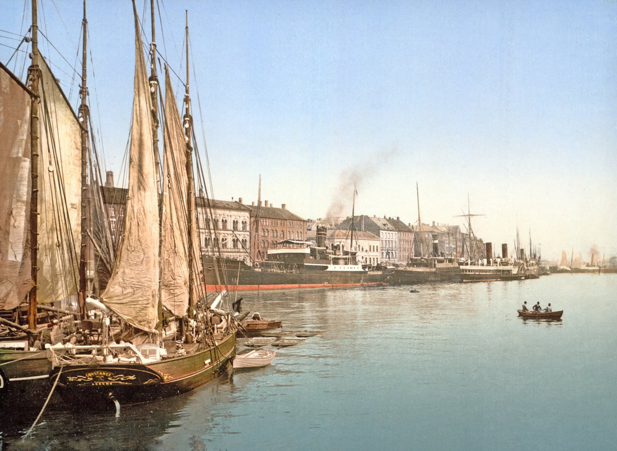 Havnegade、コペンハーゲン、パブの眺め。 1900 作： デンマークの写真家