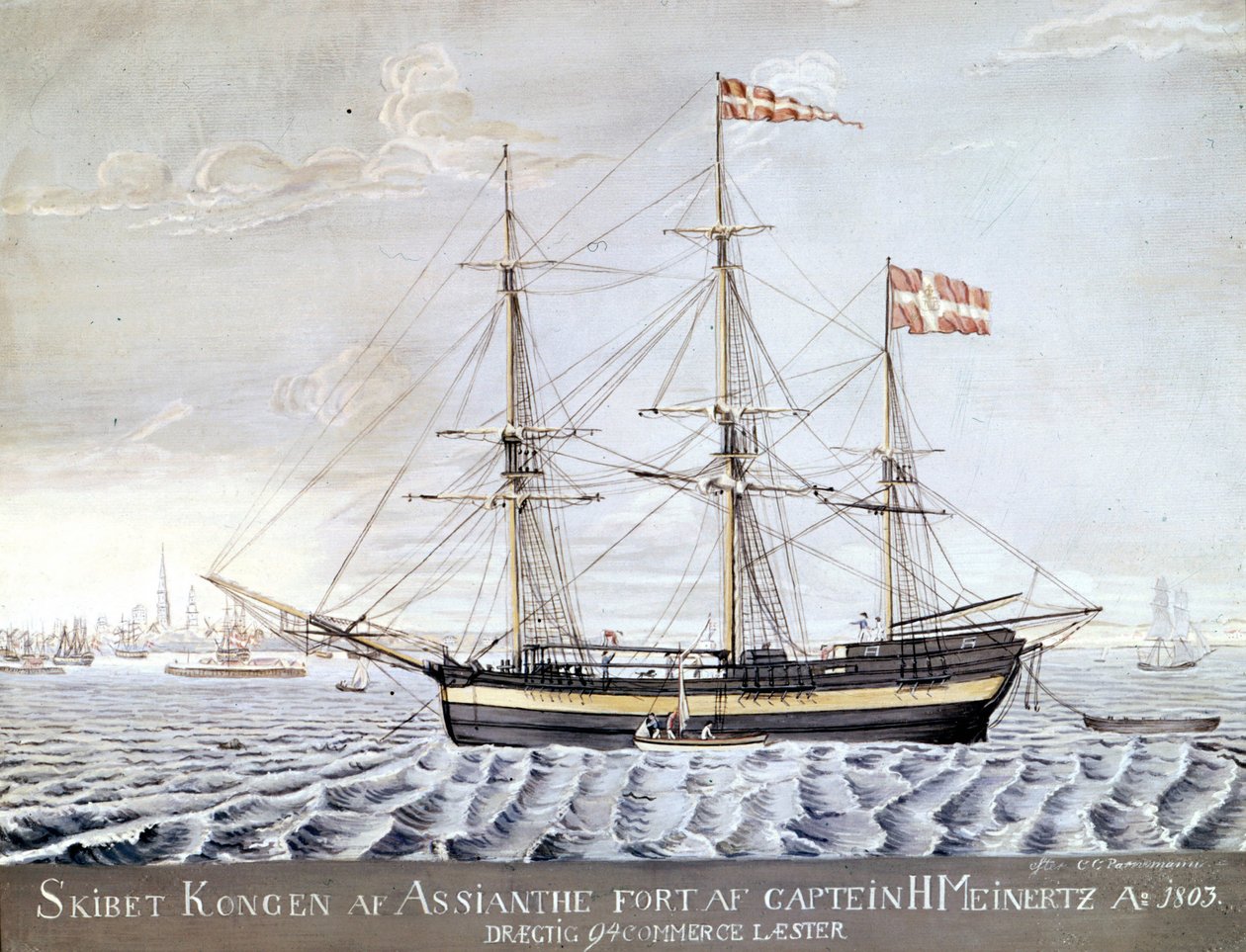 スラーシップ「Konigen of Asian」1803.Maritime Museum of Elsinor, Denmark 作： デンマーク語学校