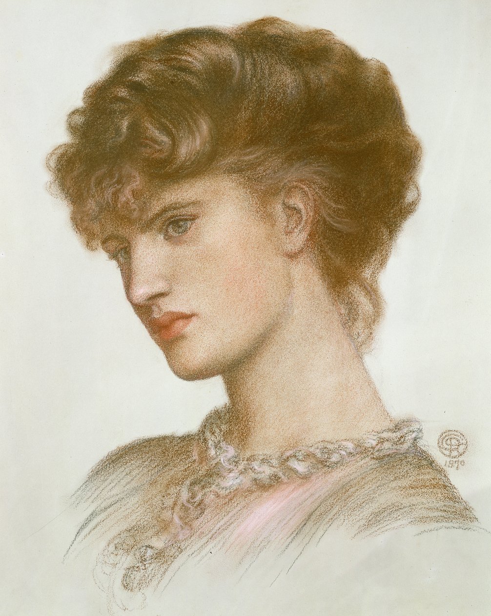 Aglaia Coronio（nee Ionides）1870の肖像（紙にチョーク） 作： ダンテガブリエルチャールズロセッティ