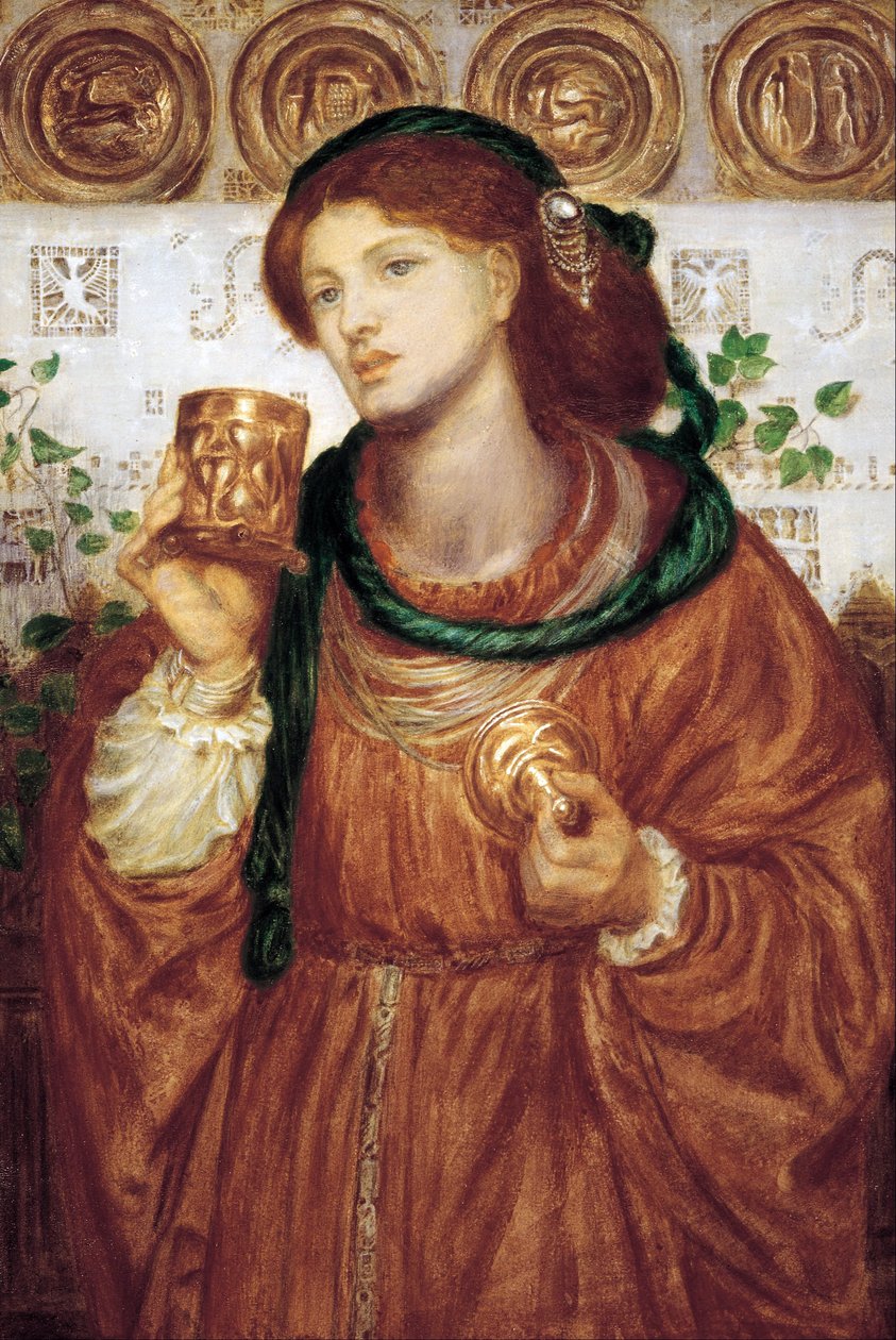 「愛の杯」 Dante Gabriel Rossetti (1828-1882) 作 1867年頃 Dim 52.6 x 35.9 cm Art Gallery of South Australia アデレード オーストラリア 作： ダンテガブリエルチャールズロセッティ